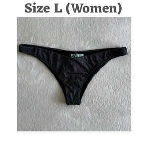 Heat Solids Metallic Black V-Bottom Women's Swimwear Bottom Size L